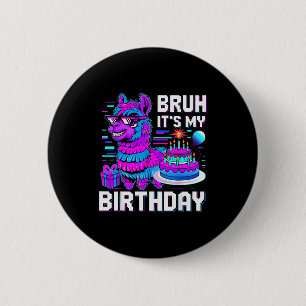 Badge Rond 5 Cm C'est mon anniversaire Lama Nata Garçon Fille Fami