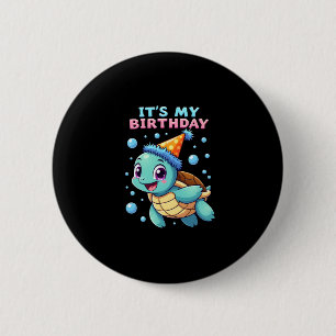Badge Rond 5 Cm C'est mon anniversaire Mignonne Tortue de mer Océa