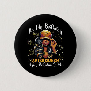 Badge Rond 5 Cm C'est mon anniversaire Reine Bélier Femme Fille Zo