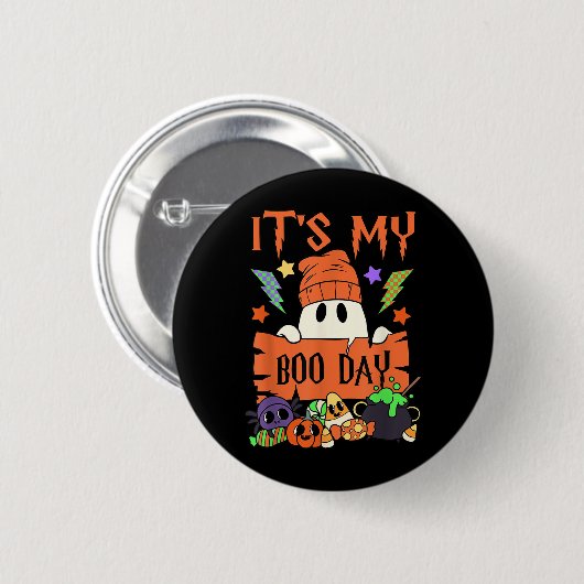 Badge Rond 5 Cm C'Est Mon Boo Day Boday Enfants mignonette Fantôme (Devant & derrière)