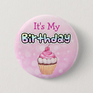 Badge Rond 5 Cm C'est mon bouton d'anniversaire