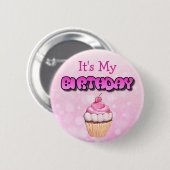 Badge Rond 5 Cm C'est mon bouton d'anniversaire (Devant & derrière)