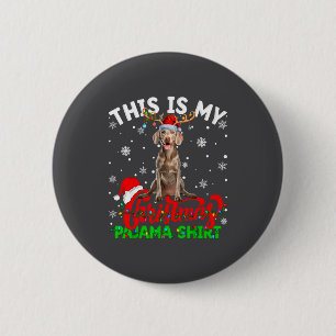 Badge Rond 5 Cm C'est mon chien Weimaraner maillot de Noël laid