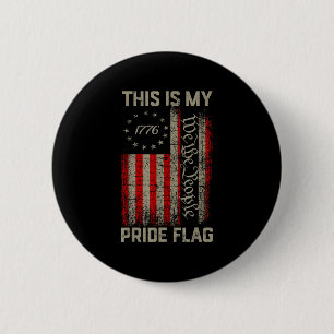 Badge Rond 5 Cm C'Est Mon Drapeau De Fierté Usa American 4 juillet