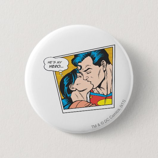 Badge Rond 5 Cm C'est mon héros (Devant)