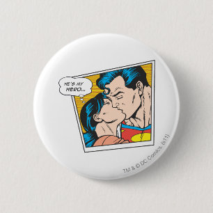 Badge Rond 5 Cm C'est mon héros