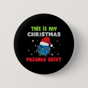 Badge Rond 5 Cm C'Est Mon Jeu De Pajama De Noël Amusant Noël