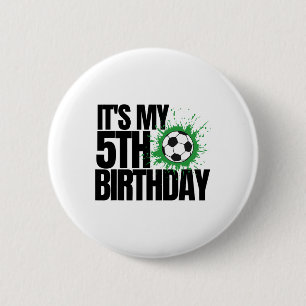 Badge Rond 5 Cm C'est mon joueur de football de 5 ans anniversaire