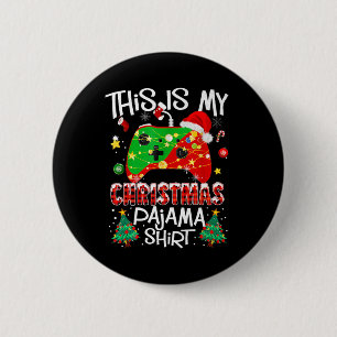 Badge Rond 5 Cm C'Est Mon Pajama De Noël Vidéo Du Gamer De Santa H
