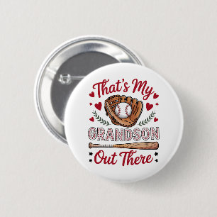 Badge Rond 5 Cm C'est mon petit-fils là-bas Baseball Grand-mère