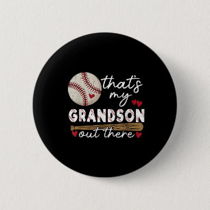 Badge Rond 5 Cm C'Est Mon Petit-Fils Là-Bas De Baseball Grand-Mère