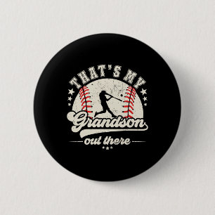 Badge Rond 5 Cm C'est mon petit-fils là-bas, grand-mère de basebal