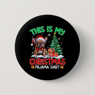 Badge Rond 5 Cm C'Est Mon Pyjama De Noël Amoureux De Chiens De Fer