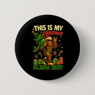 Badge Rond 5 Cm C'est Mon Pyjama De Noël Drôle Gros Pied Xmas Tr