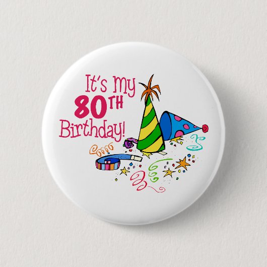 Badge Rond 5 Cm C'est mon quatre-vingtième anniversaire (les (Devant)