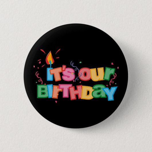 Badge Rond 5 Cm C'est nos lettres d'anniversaire (Devant)