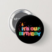 Badge Rond 5 Cm C'est nos lettres d'anniversaire (Devant & derrière)