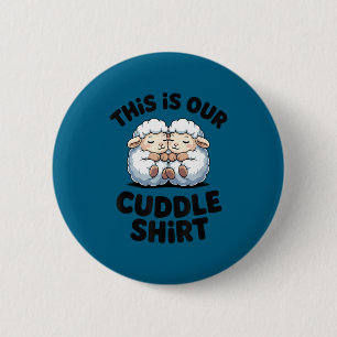 Badge Rond 5 Cm C'est notre maillot câlin couple de moutons mignon