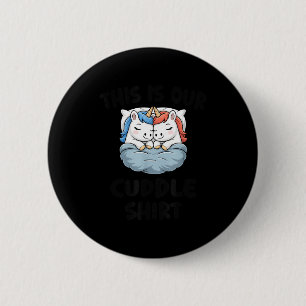 Badge Rond 5 Cm C'est Notre T-Shirt Câlin Couple Licorne Mignon