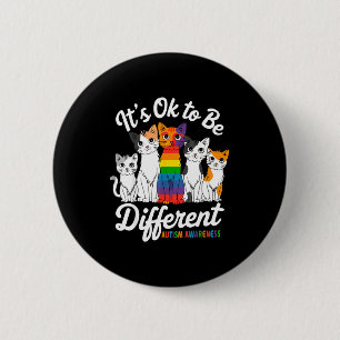 Badge Rond 5 Cm C'est Ok Pour Être Différent Puzzle Chat Mignon Au