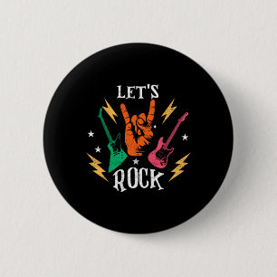 Badge Rond 5 Cm C'est parti Papa Papa Guitar Guitare Rock N Roll F