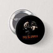 Badge Rond 5 Cm C'Est Sparta - Chien Vs Chat (Devant & derrière)