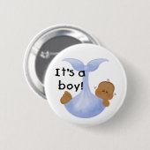 Badge Rond 5 Cm C'est un Afro-américain de garçon (Devant & derrière)