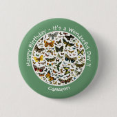 Badge Rond 5 Cm C'est un anniversaire papillon, collage d'objets p (Devant)