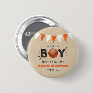 Badge Rond 5 Cm C'est un garçon ! Baby shower de base-ball à thème