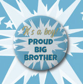 Badge Rond 5 Cm C'est un garçon ! Fier Big Brother Button
