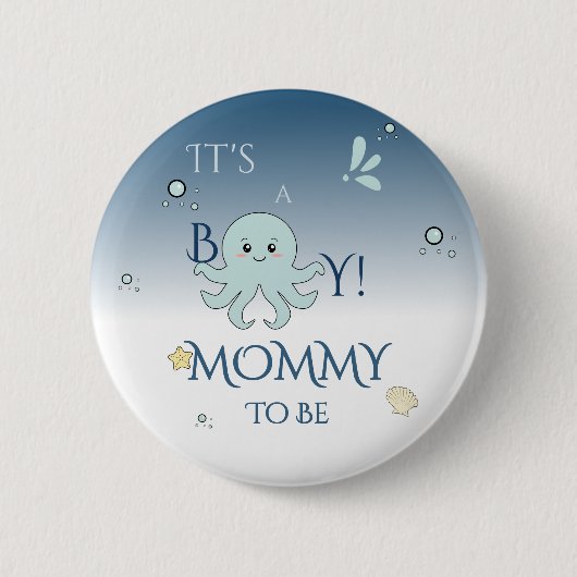 Badge Rond 5 Cm C'est un garçon ! Maman future - Animaux mignons d (Devant)