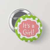 Badge Rond 5 Cm C'est un Gril ! Bouton Baby Gril (Devant & derrière)