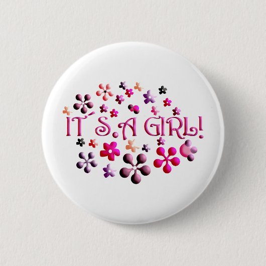 Badge Rond 5 Cm C'est une fille (Devant)
