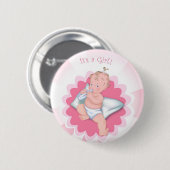 Badge Rond 5 Cm "C'est une fille !" (Devant & derrière)