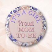 Badge Rond 5 Cm C'est une fille ! Bouton Fier Maman-to-be