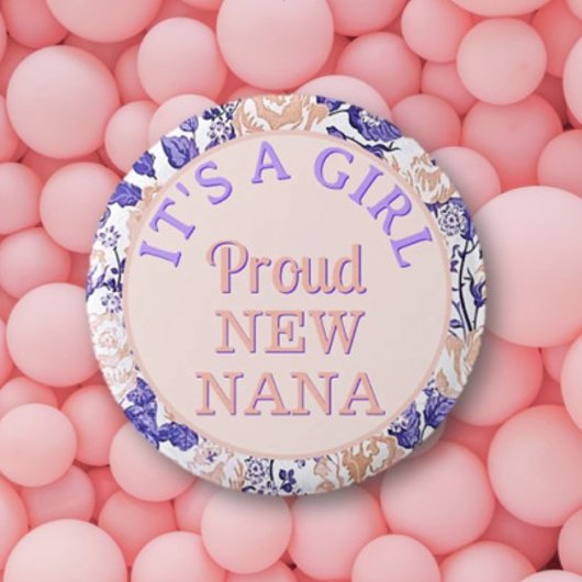 Badge Rond 5 Cm C'est une fille ! Bouton Nana Fière