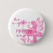 Badge Rond 5 Cm C'est une fille ! Fairy Mushroom and Flower Mommy- (Devant)