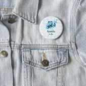Badge Rond 5 Cm C'est une fille ! Pastel Blue En vichy Tante à êtr (En situation)