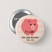 Badge Rond 5 Cm C'est une fille ! Pin (Devant & derrière)