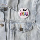 Badge Rond 5 Cm C'est Vendredi (En situation)