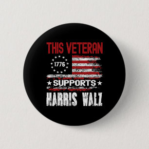Badge Rond 5 Cm Cet ancien combattant soutient Harris Wheimer 2024