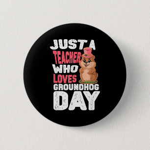 Badge Rond 5 Cm Cet enseignant aime les marmottes, journée de la m