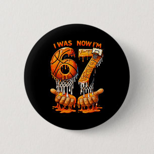 Badge Rond 5 Cm C'était un anniversaire de basketball 6 7 ans 6 7