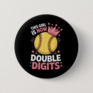 Badge Rond 5 Cm Cette fille a maintenant 10 chiffres doubles Équip