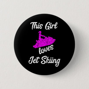 Badge Rond 5 Cm Cette fille adore conduire un jet ski sur l'eau en