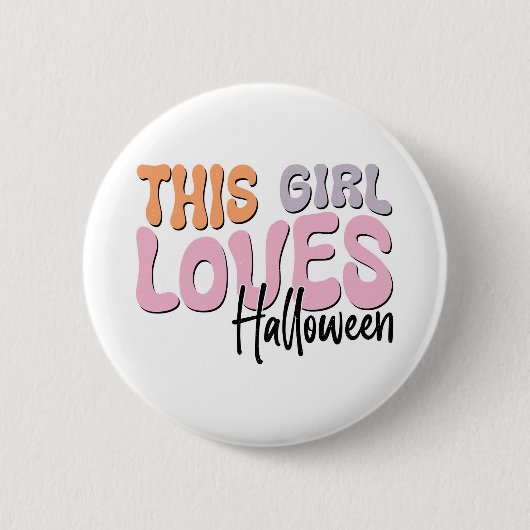 Badge Rond 5 Cm Cette fille adore Halloween (Devant)