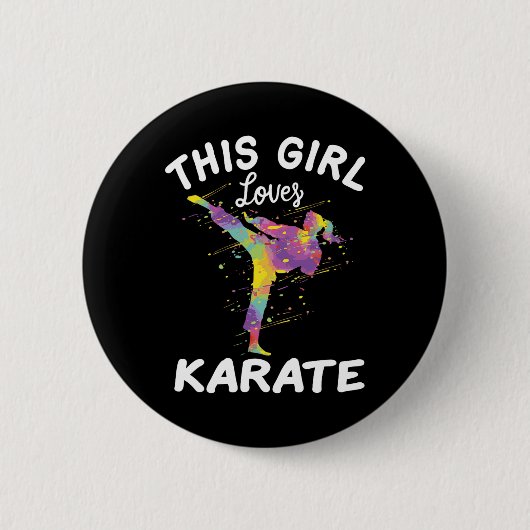 Badge Rond 5 Cm Cette fille adore le karaté (Devant)