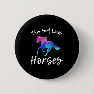 Badge Rond 5 Cm Cette Fille Aime Les Chevaux Drôle Equestre Rider