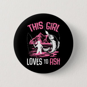 Badge Rond 5 Cm Cette Fille Aime Pêcher Les Filles De Pêche