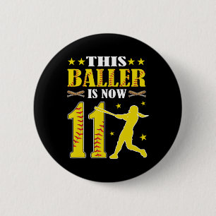 Badge Rond 5 Cm Cette Ller a Maintenant 11 Ans Fille de la Fête d'